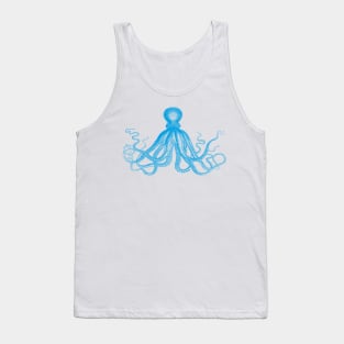 Octopus | Vintage Octopus | Tentacles | Sea Creatures | Nautical | Ocean | Sea | Beach | Turquoise Blue | Tank Top